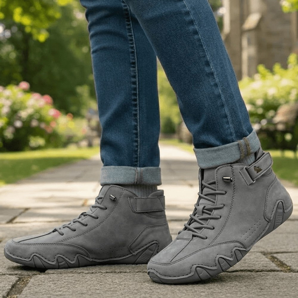 Walking Shoes – Lightweight Breathable Grip Trainers – Grey