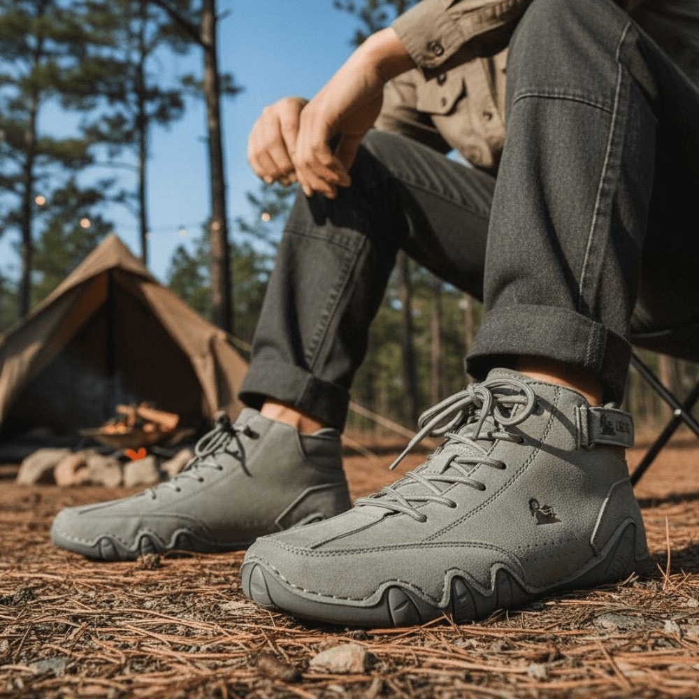 Walking Shoes – Men's Lightweight Breathable Grip Trainers – Grey