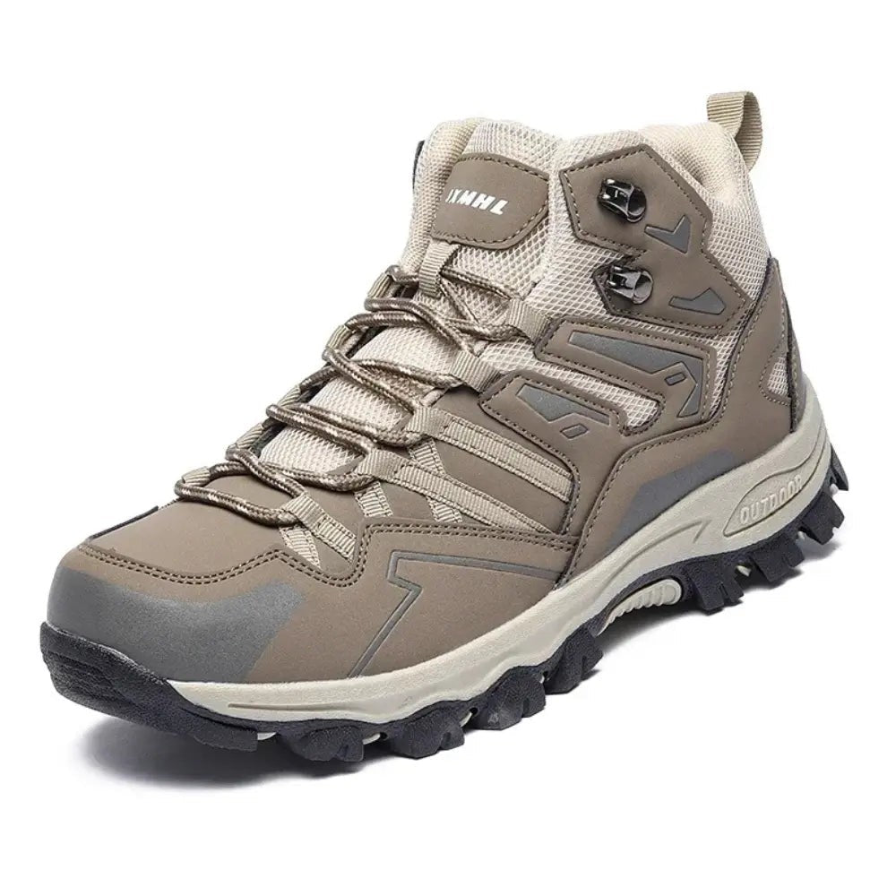Walking Shoes – Unisex Waterproof Wide-Fit Trail Shoes – Beige