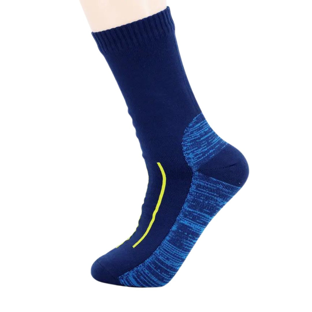 Walking Socks – Waterproof Breathable Pro Outdoor Socks – Navy+Yellow