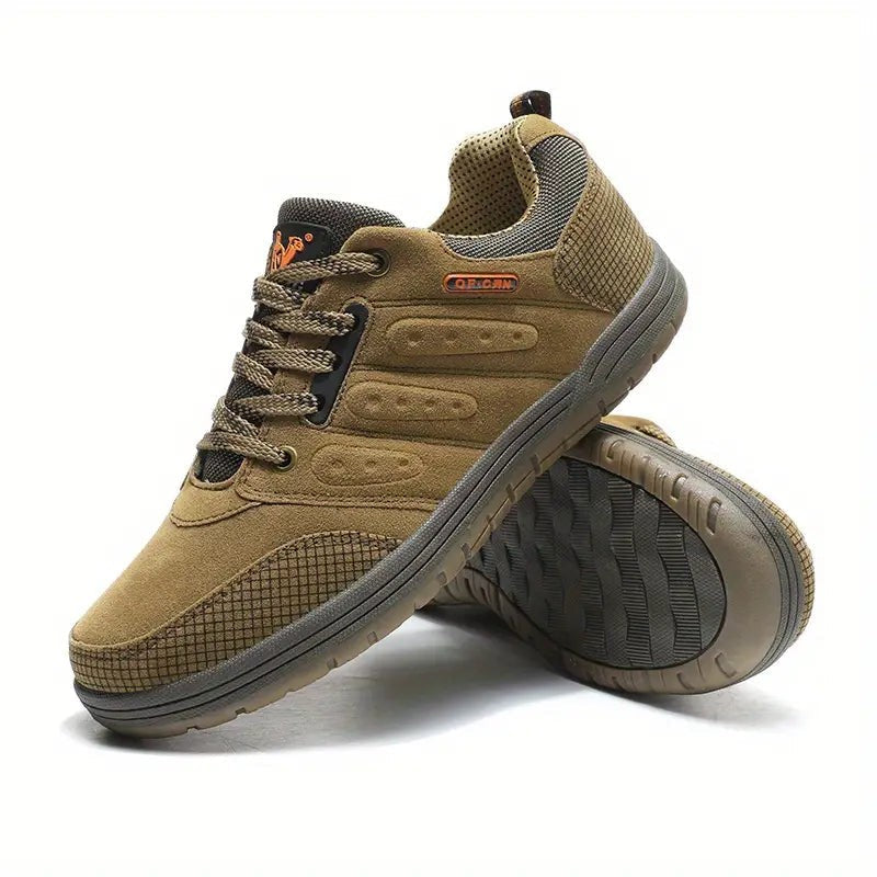 Walking Trainers – Men's Cushioned Breathable Everyday Shoes – Light Brown