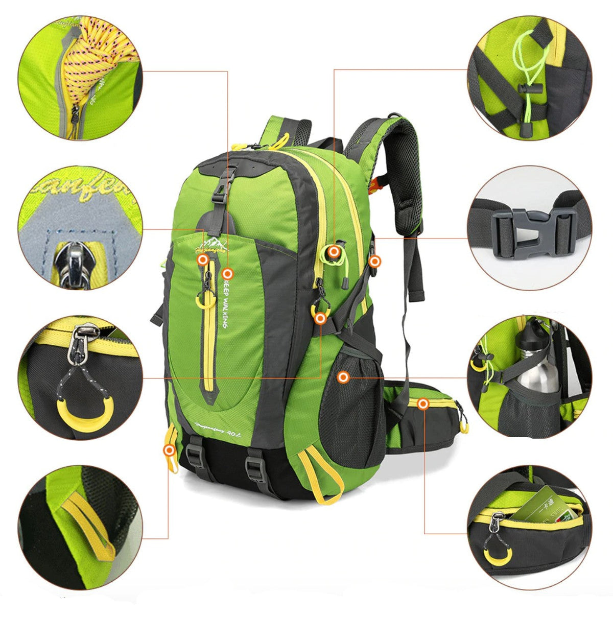 Waterproof Backpack 40L – Lightweight Hiking Rucksack