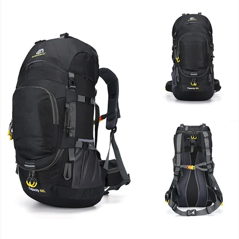 Waterproof Backpack 60L – Large Outdoor Trekking Rucksack – Black