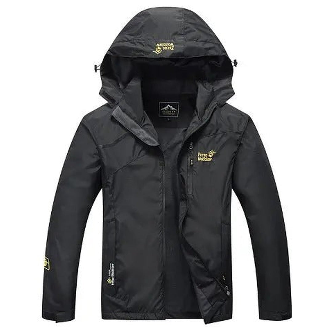 Waterproof Jacket – Unisex Wind & Rainproof Outdoor Shell – Black