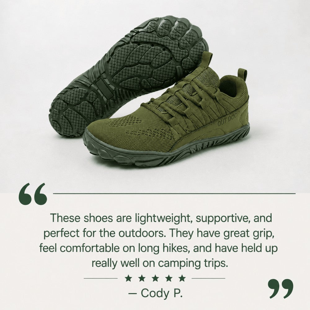 Wide-Fit Walking Shoes – Breathable Lightweight Grip Shoes