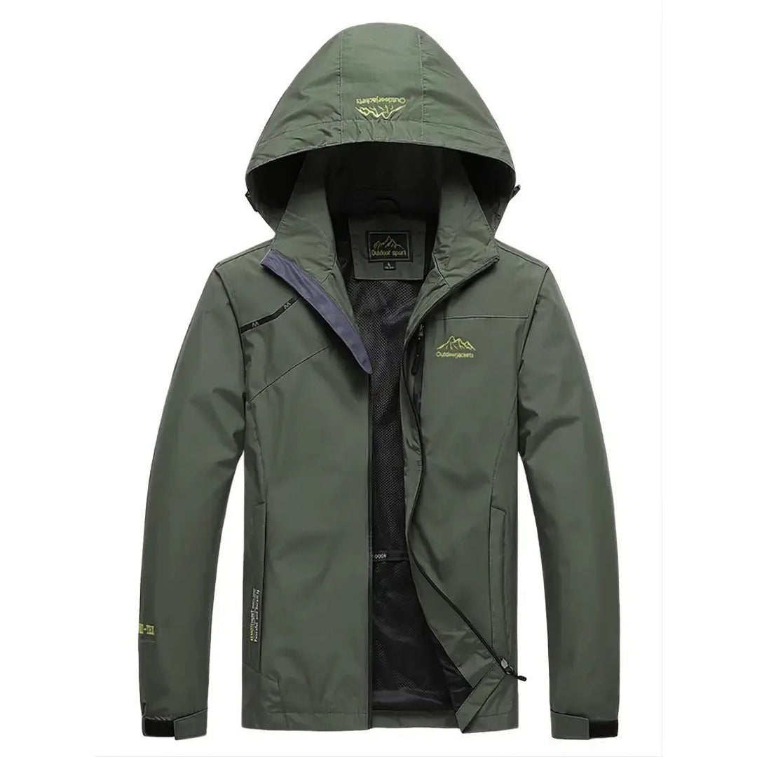 Windbreaker Jacket – Waterproof Windproof Outdoor Shell – Green