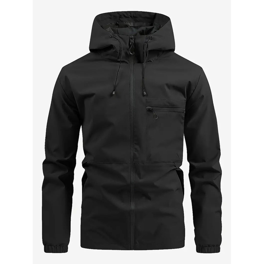 Windbreaker – Men's Waterproof Windproof Nylon Jacket – Black