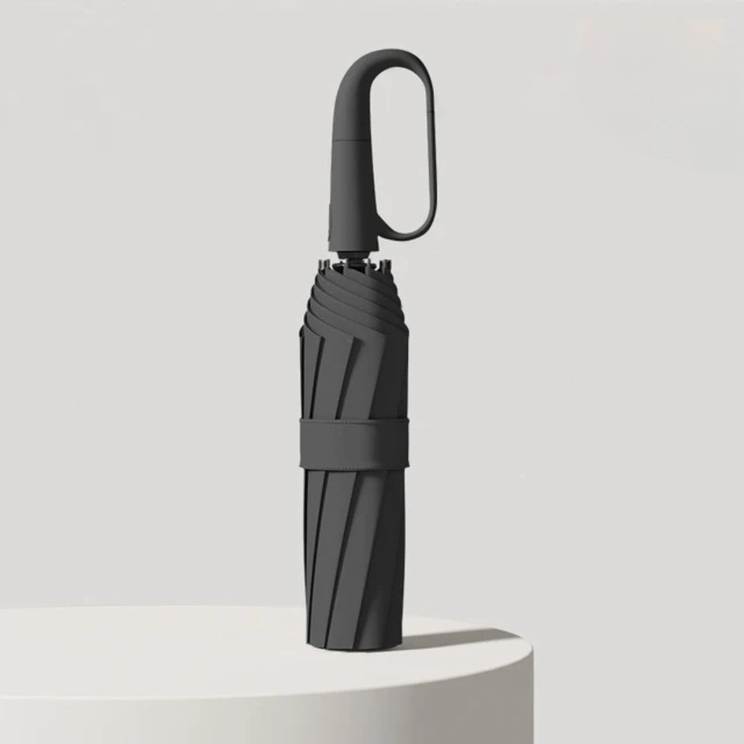 Windproof Storm Umbrella – Automatic Reflective Fibreglass – Black