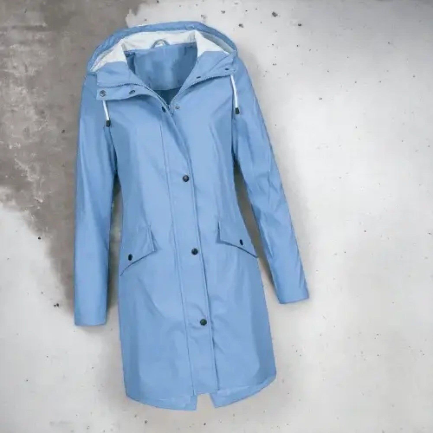 Women's Raincoat – Waterproof Hooded Longline Rain Jacket