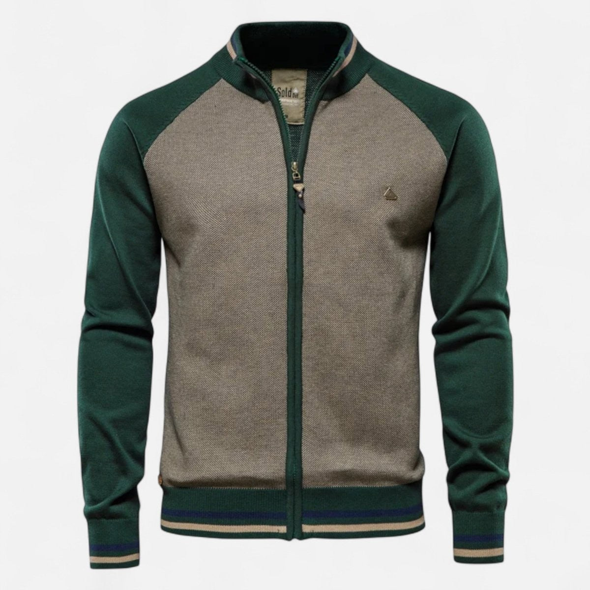 Zip Sweater – Men's Lightweight Cotton Outdoor Mid-Layer – Green