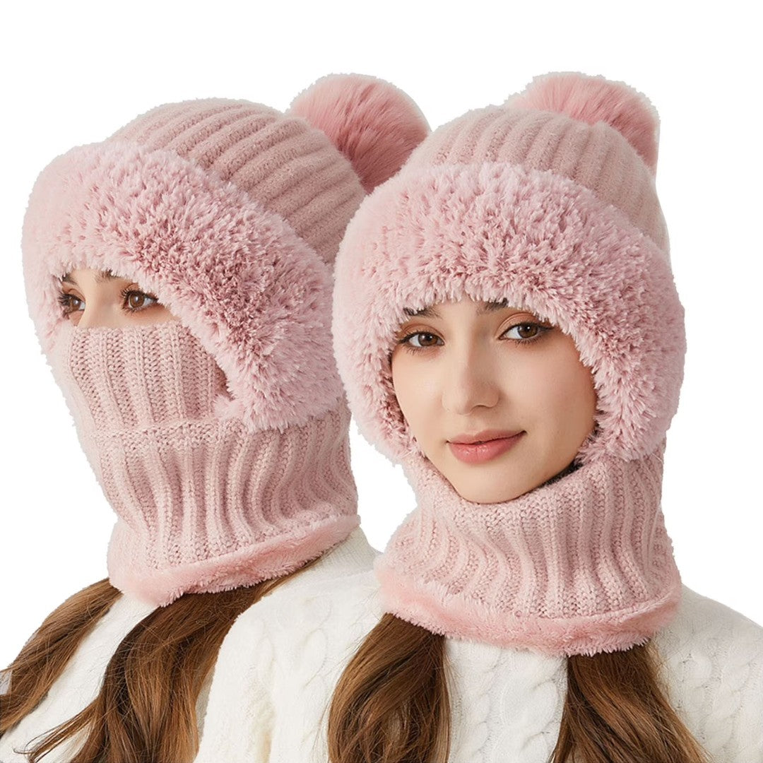 Women's Winter Balaclava – Warm Plush Ear-Flap Ski Mask