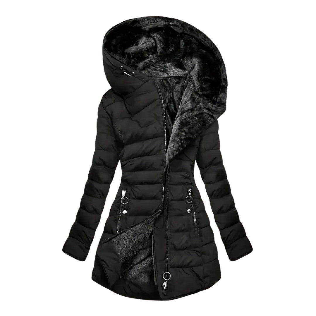 Women's Long Winter Parka – Warm Fur-Lined Hooded Coat