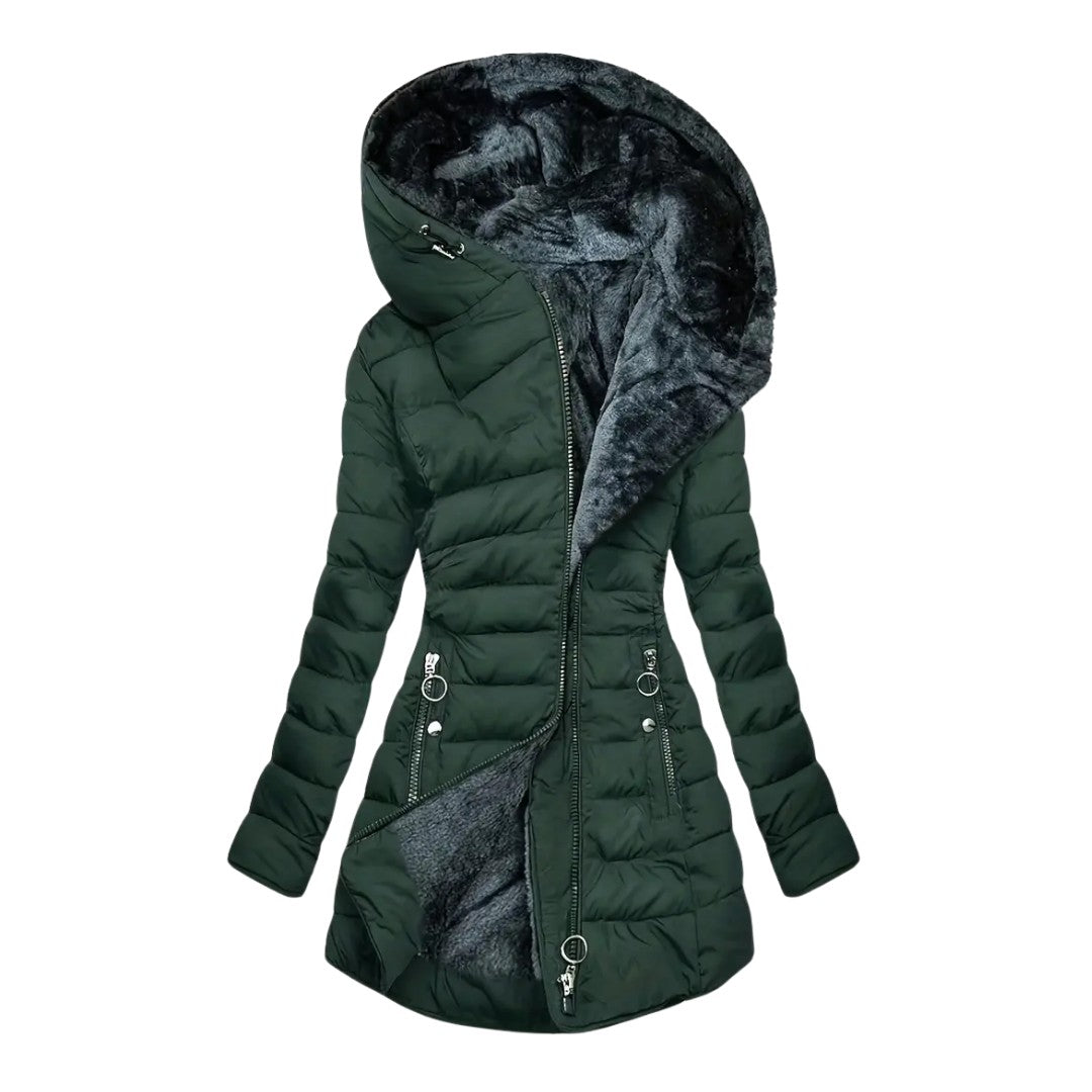 Women's Long Winter Parka – Warm Fur-Lined Hooded Coat