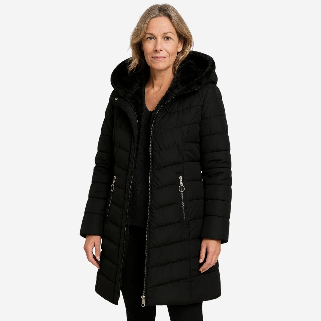 Women's Long Winter Parka – Warm Fur-Lined Hooded Coat