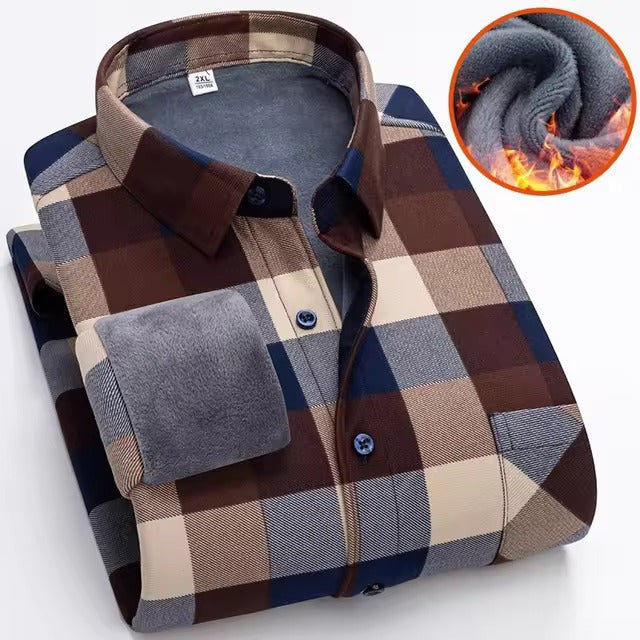 Men's Flannel Shirt – Warm Lined Checked Autumn Shirt