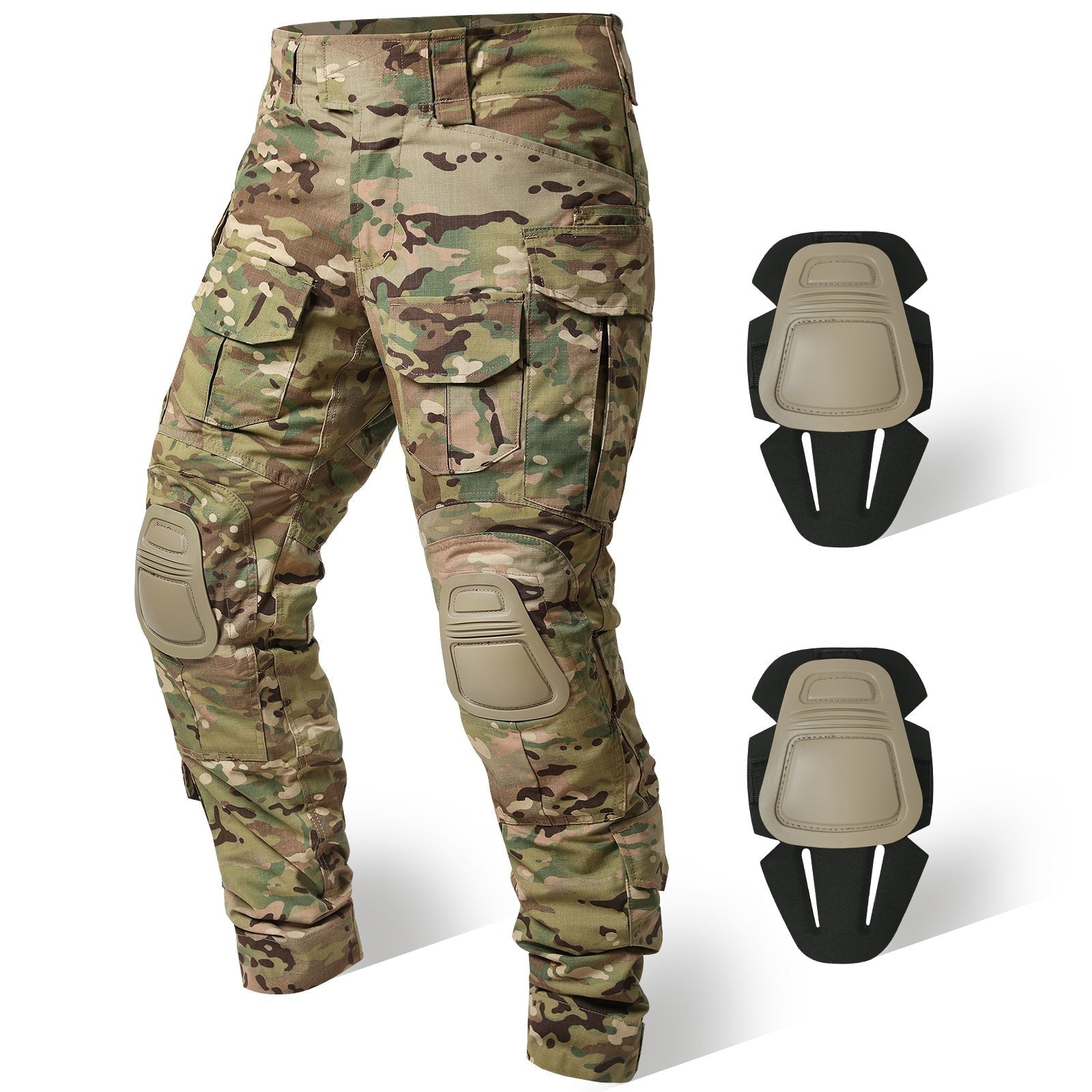 Combat Trousers with Knee Pads – Men's Rip-Stop Tactical