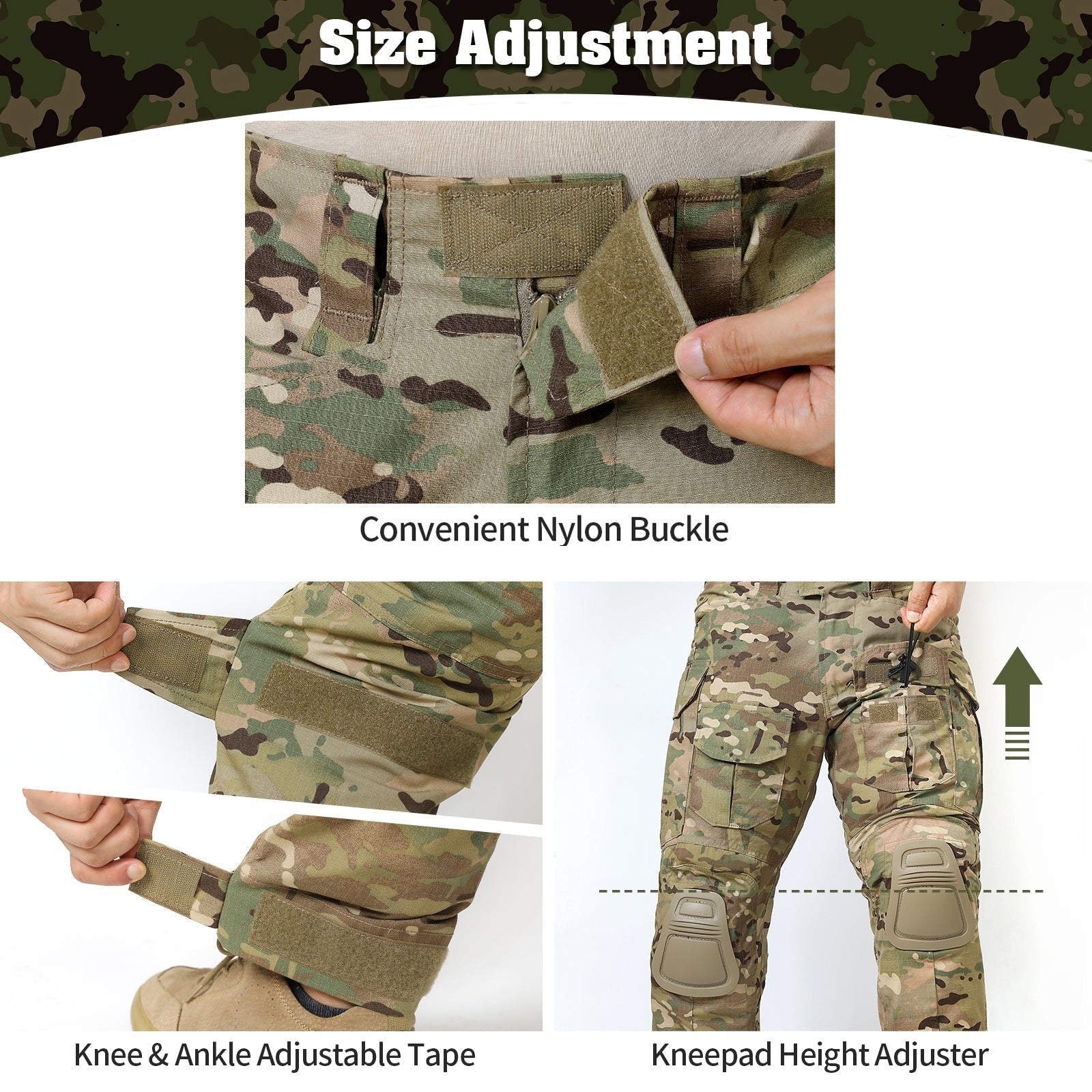 Combat Trousers with Knee Pads – Men's Rip-Stop Tactical