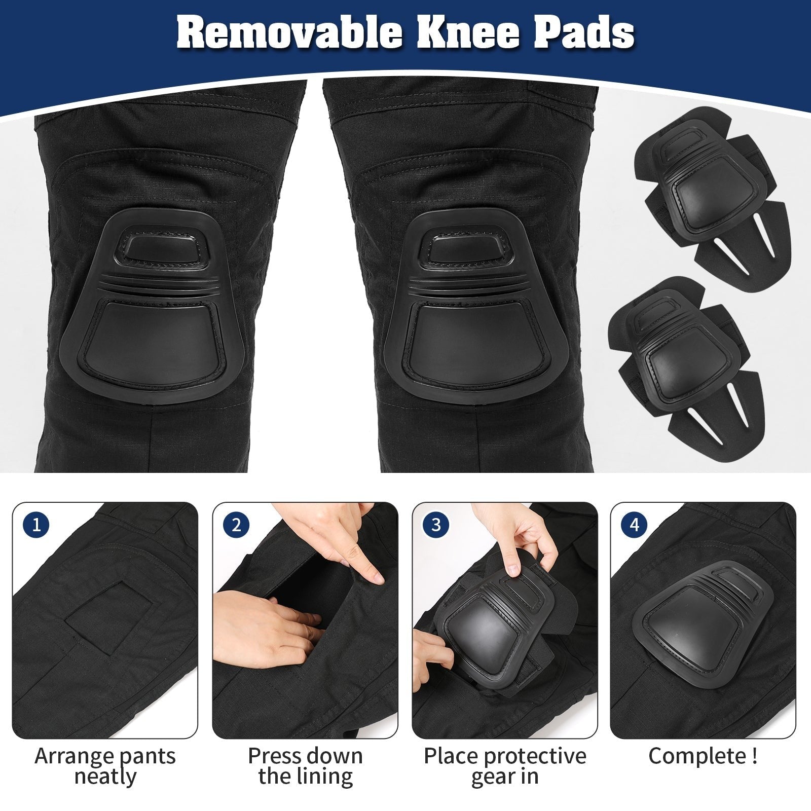 Combat Trousers with Knee Pads – Men's Rip-Stop Tactical