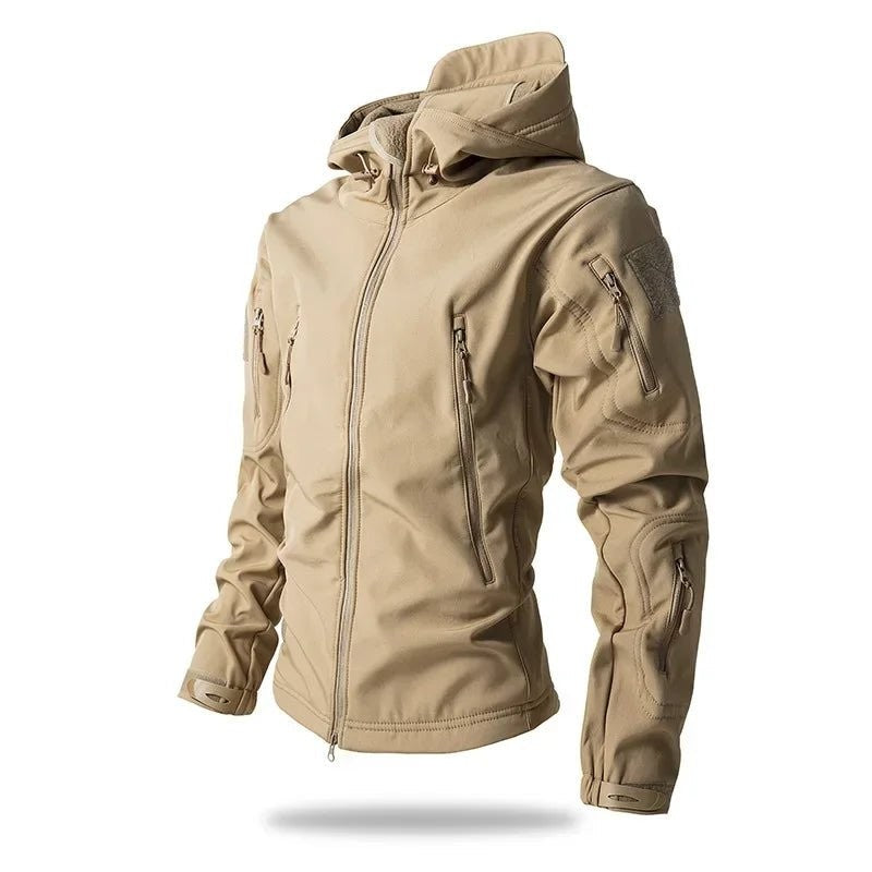 Men's Softshell Hiking Jacket – Fleece-Lined Windproof Jacket