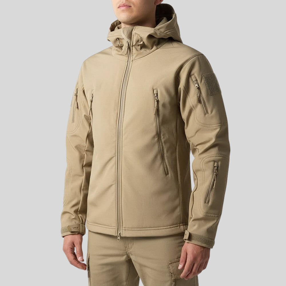Men's Softshell Hiking Jacket – Fleece-Lined Windproof Jacket