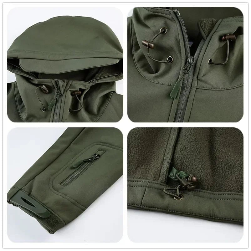 Men's Softshell Hiking Jacket – Fleece-Lined Windproof Jacket