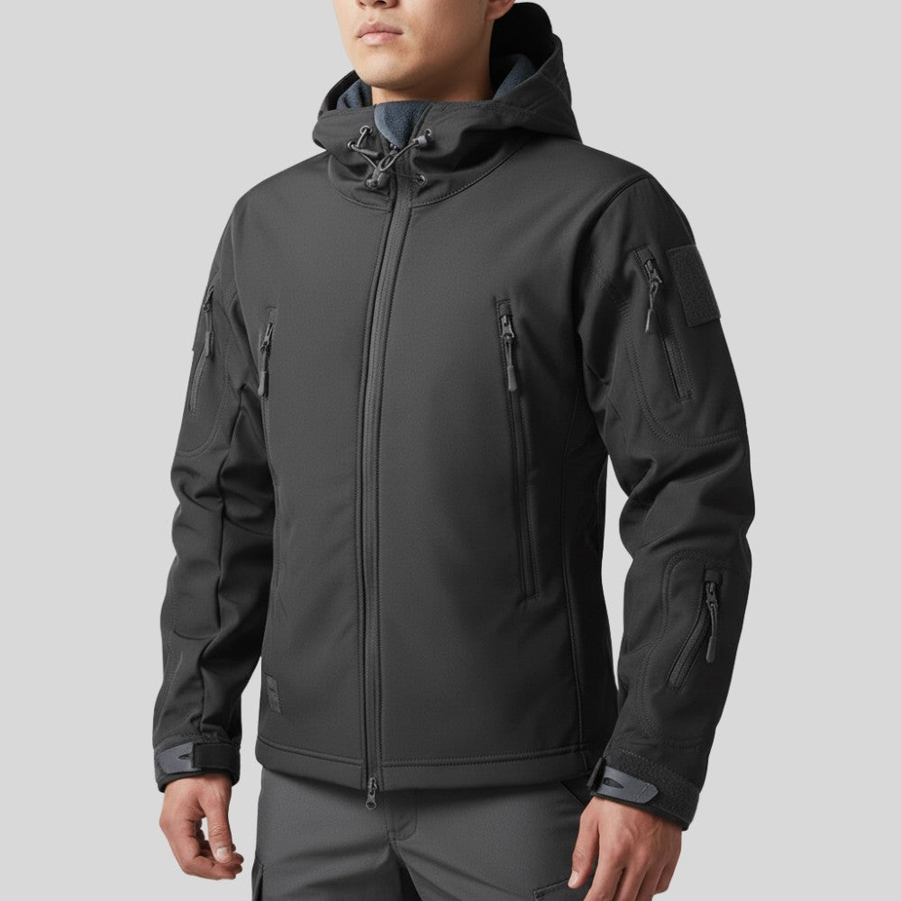 Men's Softshell Hiking Jacket – Fleece-Lined Windproof Jacket