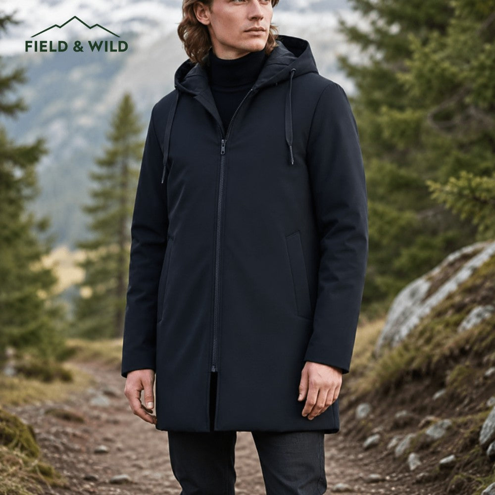 Men's Quilted Winter Coat – Hooded Insulated Padded Warm Jacket