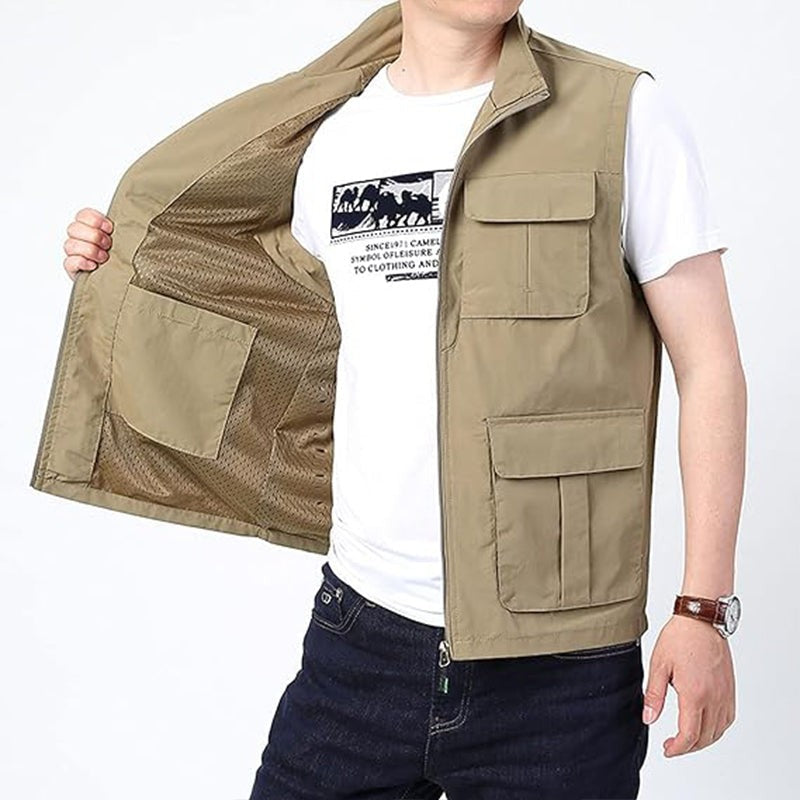 Travel Work Vest – Men's Lightweight Breathable Utility Vest