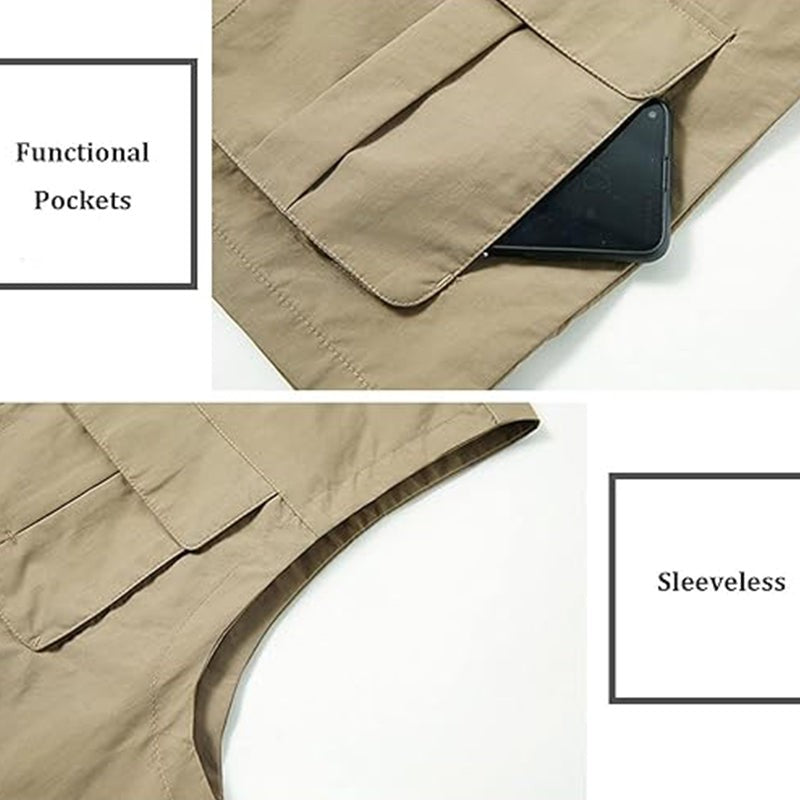 Travel Work Vest – Men's Lightweight Breathable Utility Vest