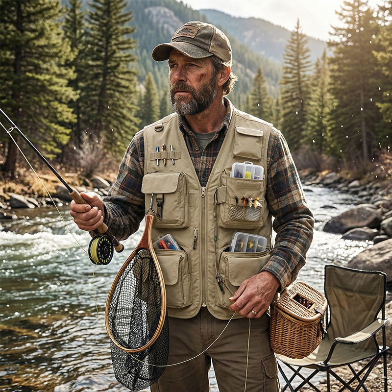 Fishing Vest – Men's Lightweight 16-Pocket Utility Vest