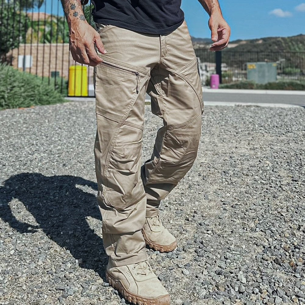Tactical Trousers – Men's Khaki Stretch Cargo Combat