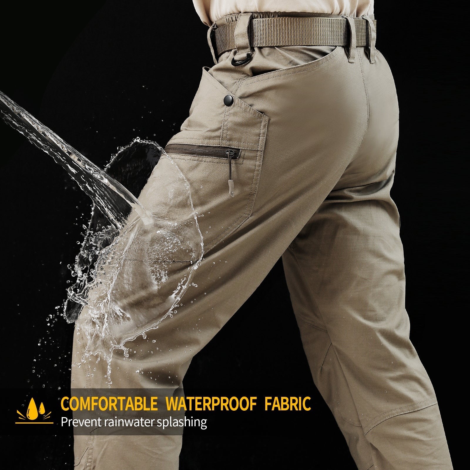 Tactical Trousers – Men's Khaki Stretch Cargo Combat