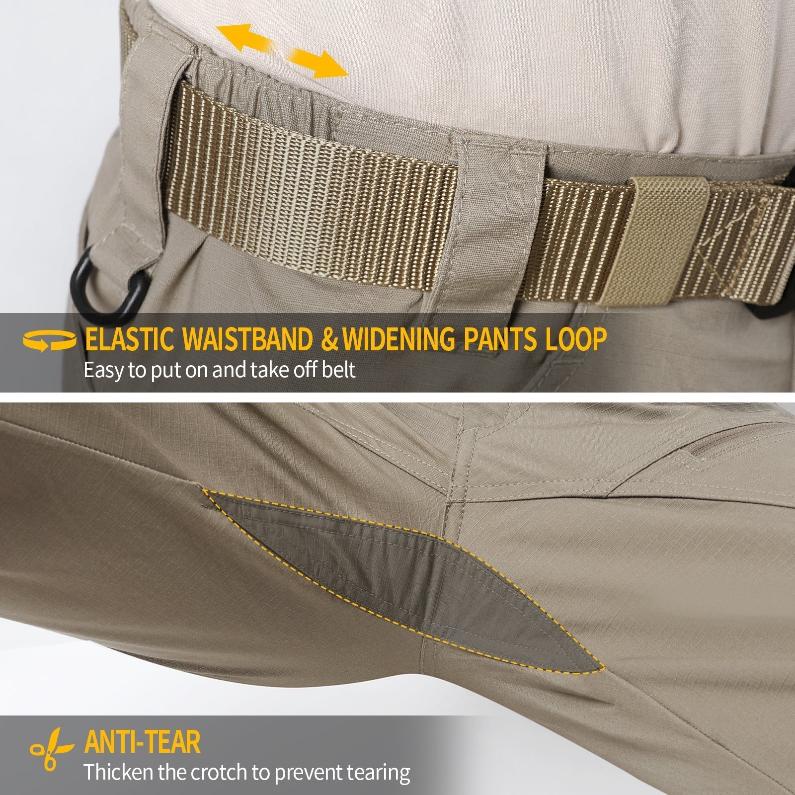 Tactical Trousers – Men's Khaki Stretch Cargo Combat