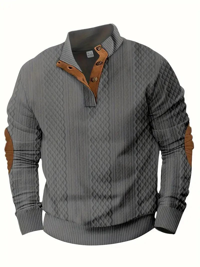 Knitted Jumper – Men's Outdoor Jumper with Patches