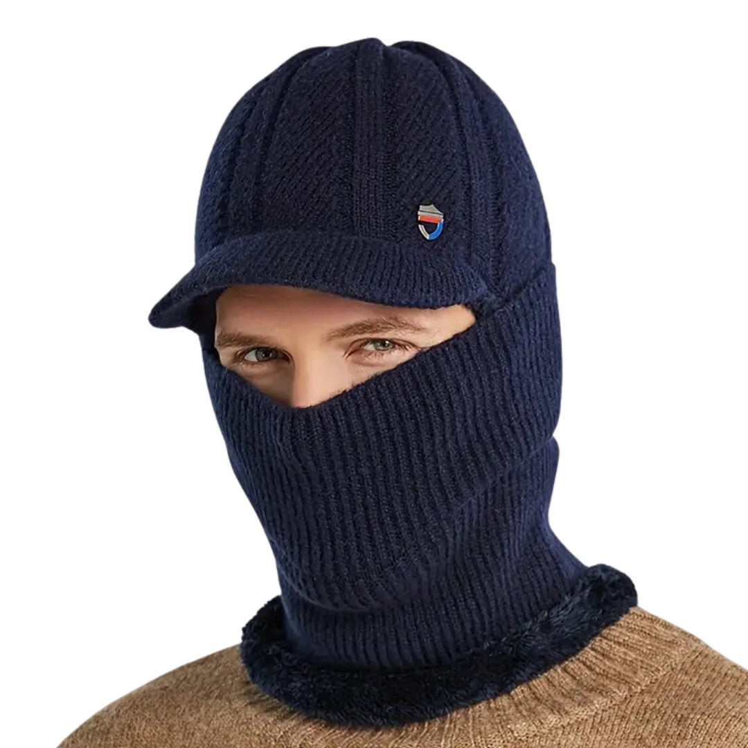 Knitted Winter Hat & Scarf – Warm Fleece Ear-Flap Beanie