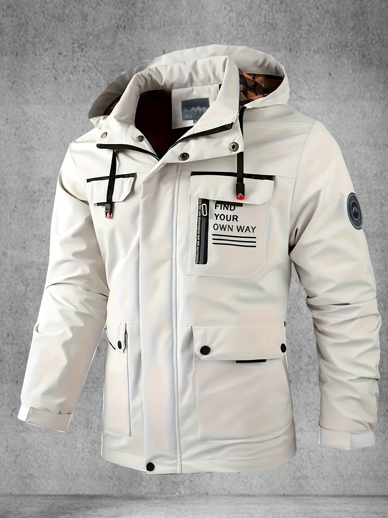 Men's Waterproof Softshell Jacket – Windproof Hooded Coat