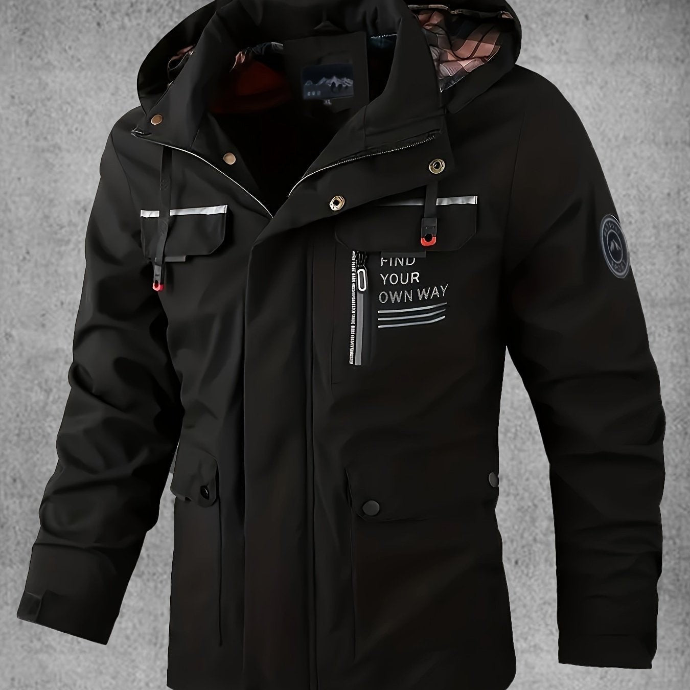 Men's Waterproof Softshell Jacket – Windproof Hooded Coat
