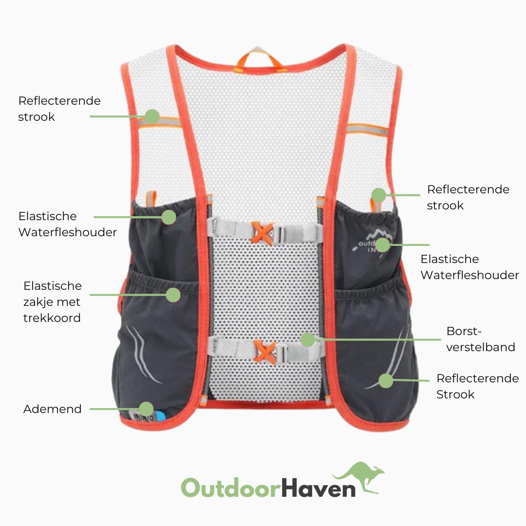 Trail Running Vest – Hydration Vest with 2 Soft Flasks