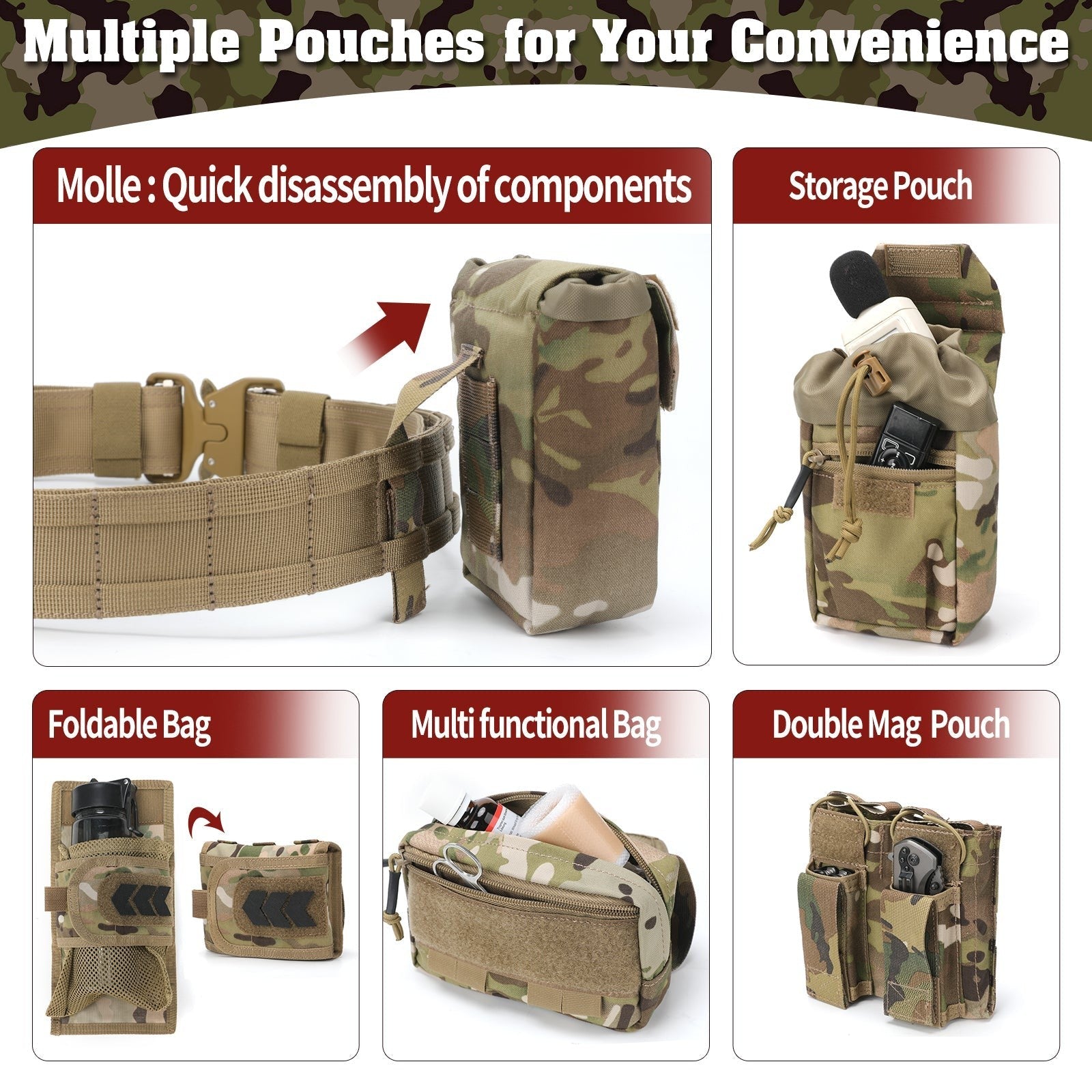Tactical Duty Belt – Men's 5-in-1 Quick-Release Combat Belt