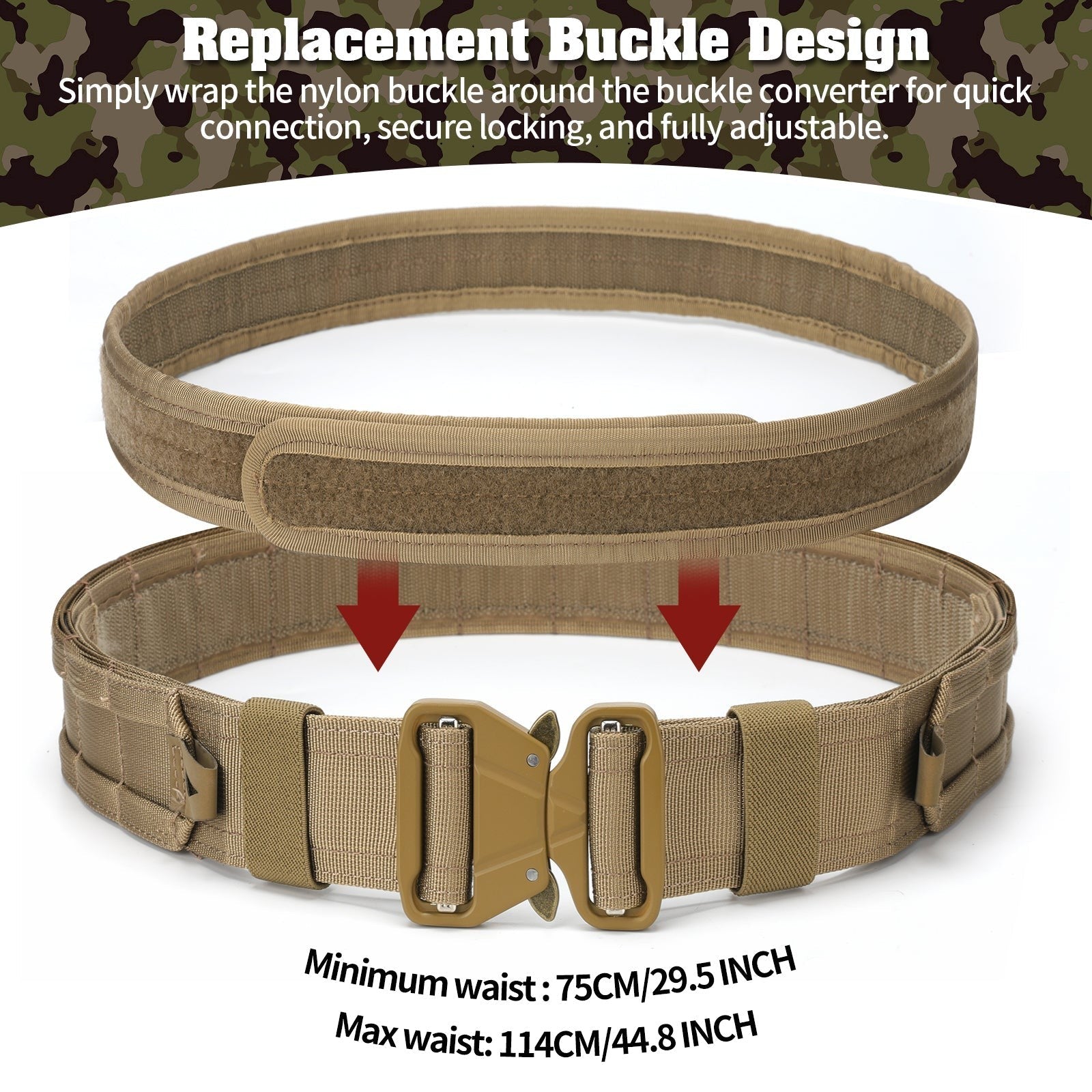 Tactical Duty Belt – Men's 5-in-1 Quick-Release Combat Belt