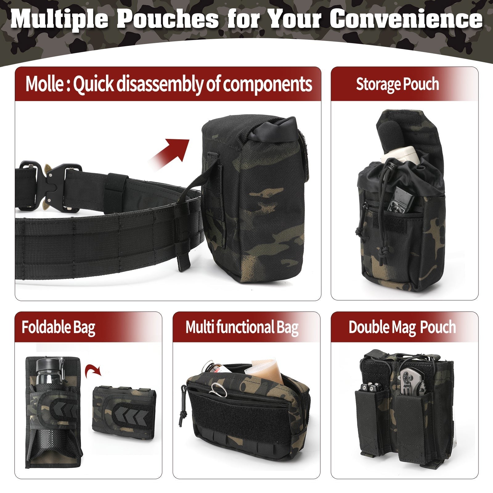 Tactical Duty Belt – Men's 5-in-1 Quick-Release Combat Belt