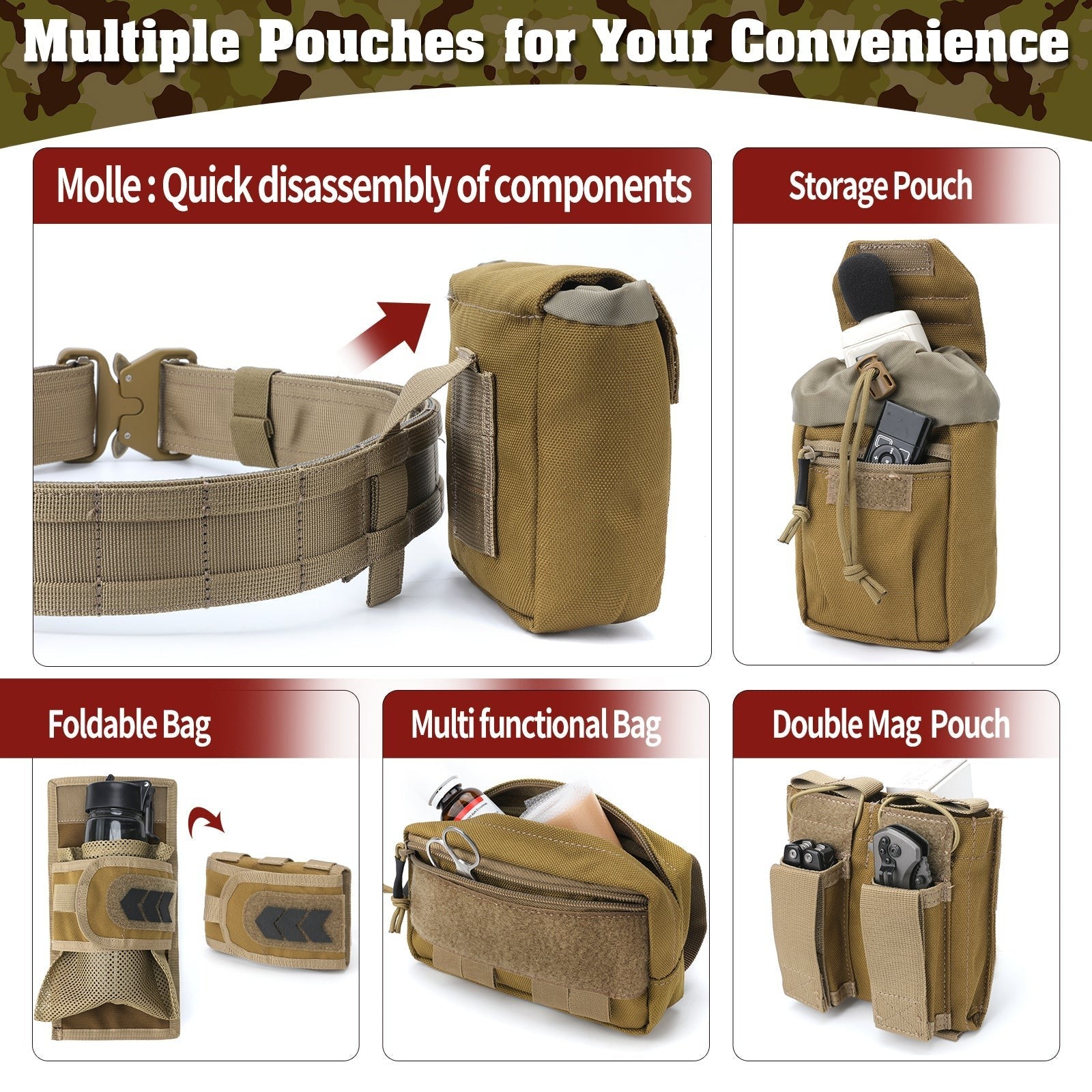 Tactical Duty Belt – Men's 5-in-1 Quick-Release Combat Belt