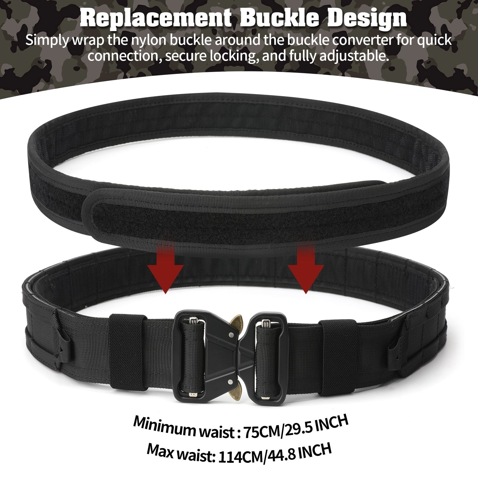 Tactical Duty Belt – Men's 5-in-1 Quick-Release Combat Belt