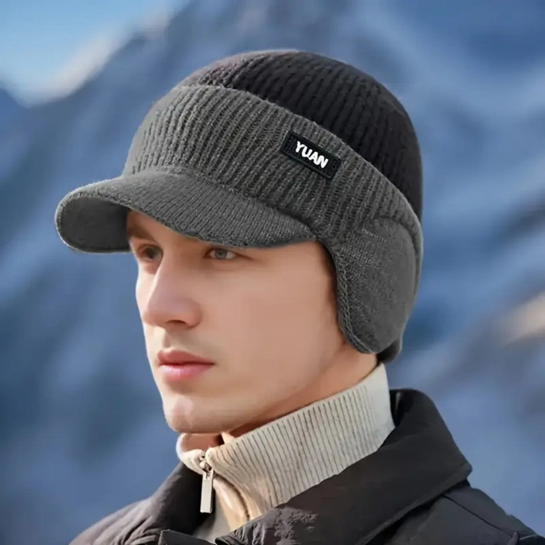 Knitted Winter Hat – Warm Fleece-Lined Ear-Flap Beanie