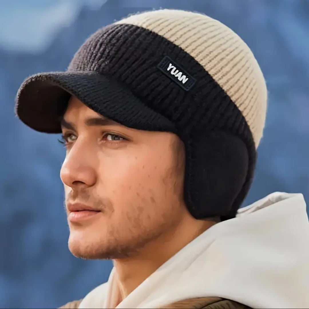 Knitted Winter Hat – Warm Fleece-Lined Ear-Flap Beanie