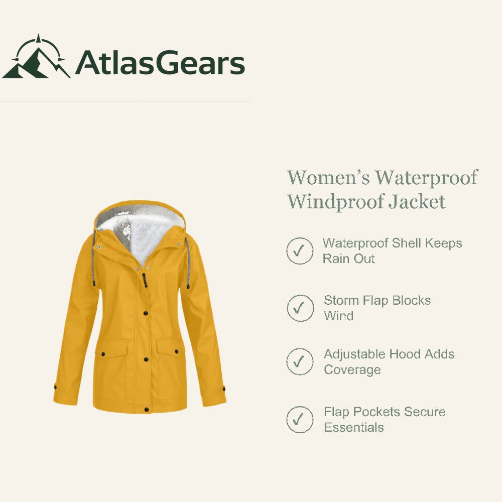 Women's Waterproof Rain Jacket – Hooded Windproof Storm Coat
